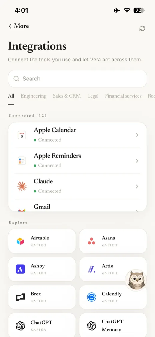 Native integrations available inside the Scriben app